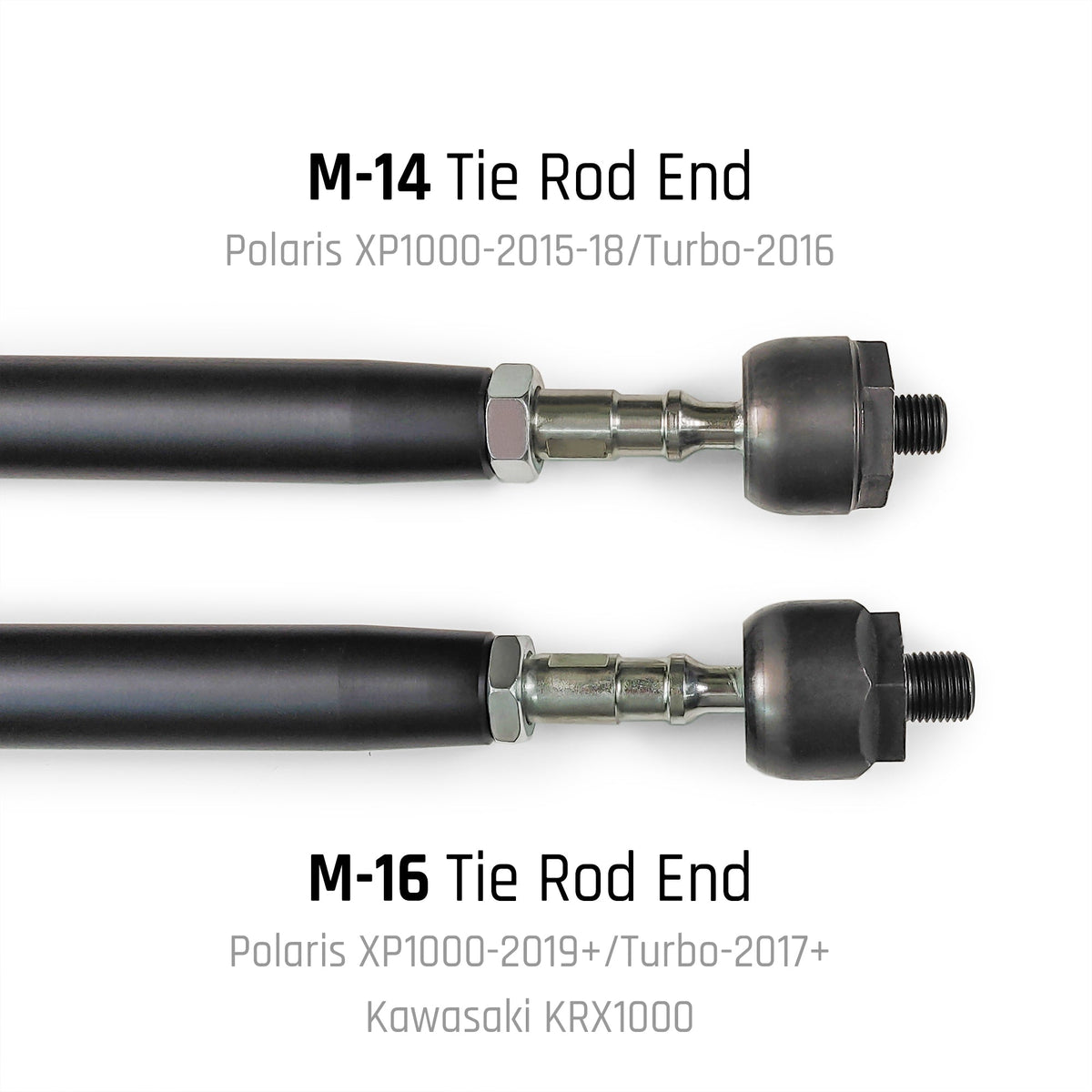 DRT Polaris RZR Turbo S/S4 HD Billet Aluminum Tie Rod Kit, (M16 Rack)