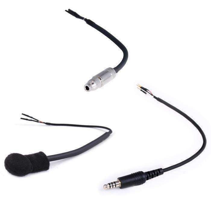Peltor 4-Conductor Helmet Kits - Mic / 1/8 Ear Bud Jack / Straight