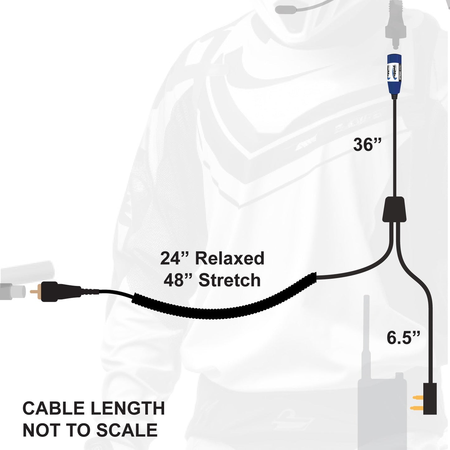 RUGGED Wired MOTO MAX Motorcycle Harness with Pre-Wired 2-Pin Rugged Handheld Radio Connector