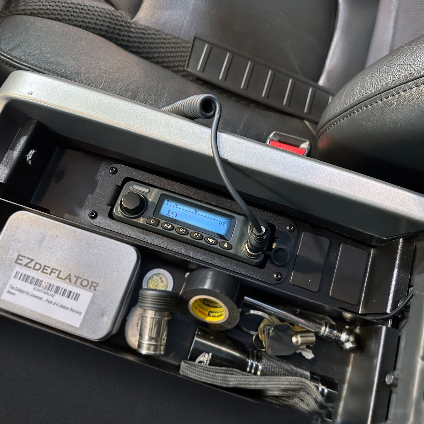 Center Console Radio Mount for Ford Chevy GMC and Ram TRX Trucks - Rugged Radios M1/G1/G4/RM45/RM60/GMR45