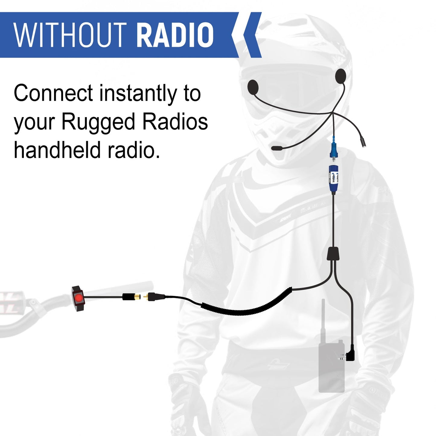 MOTO MAX Complete Motorcycle Communication Kit with Heavy-Duty OFFROAD Cables - GMR2 PLUS