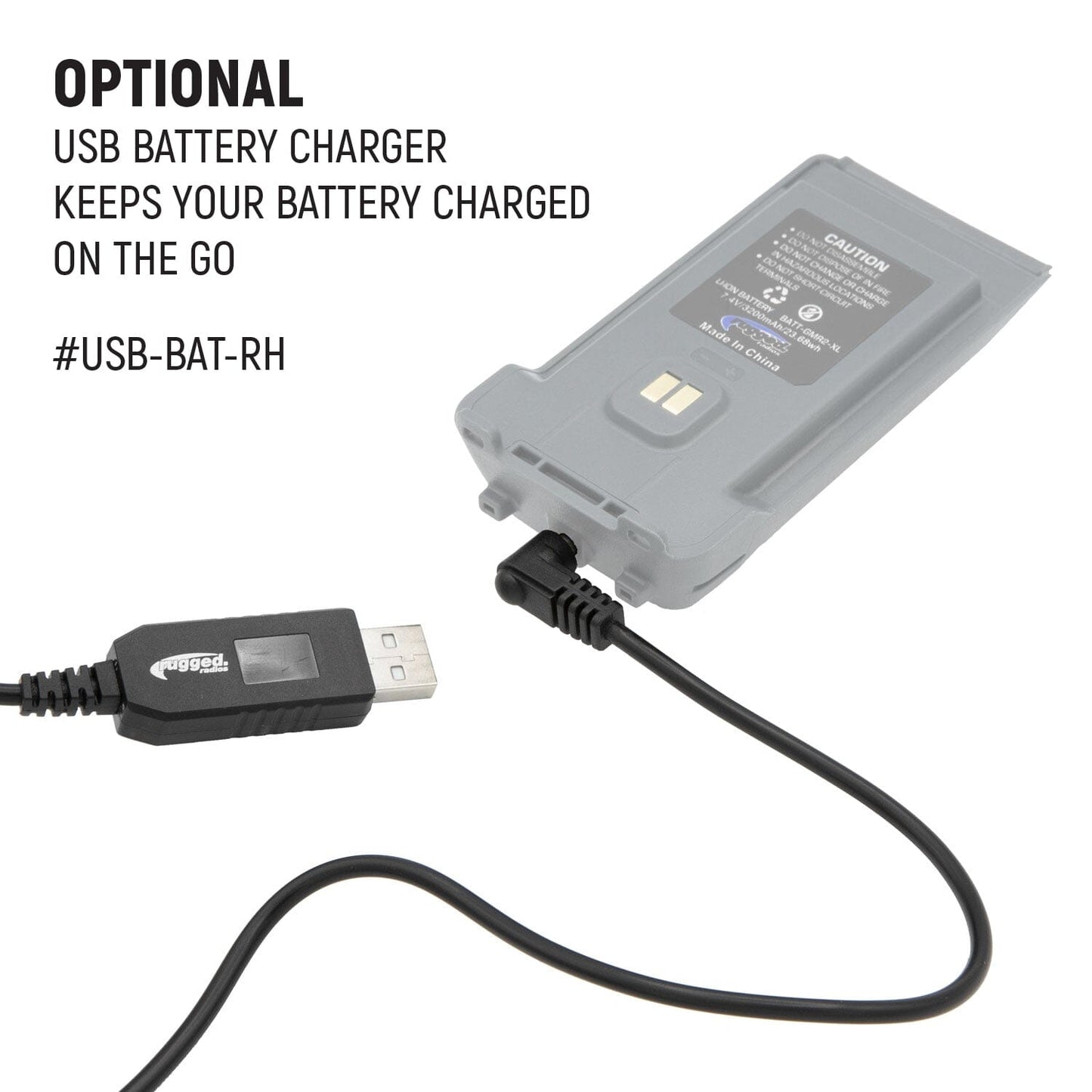 GMR2 Replacement Battery with 12v Charge Port and Belt Clip - Grey