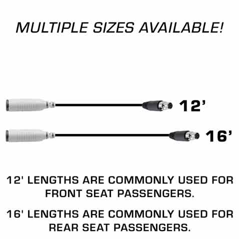 STX STEREO Straight Cable to Intercom (Select Length) - 2 Feet