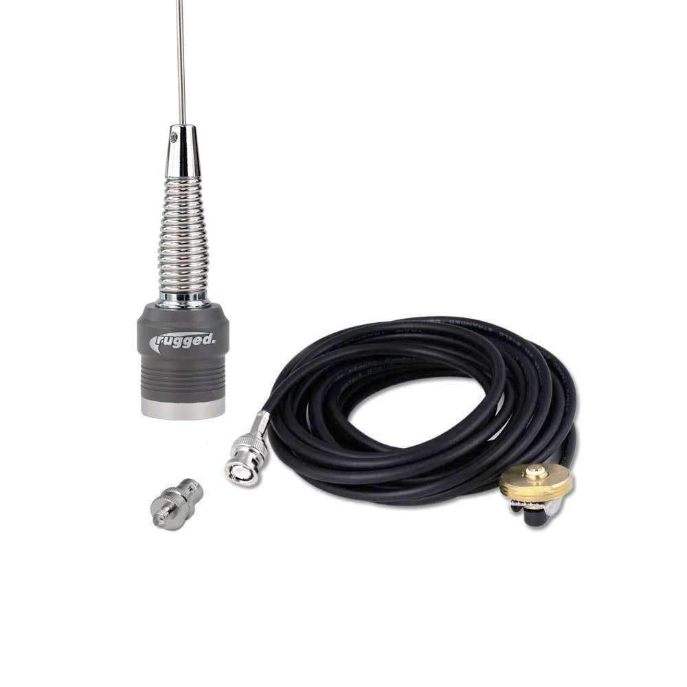 VHF External Antenna Kit for Handheld Radios (VHF 144 - 174 MHz) - Rugged R1 / RDHX / RDH16 / ABH7 BNC Adapter