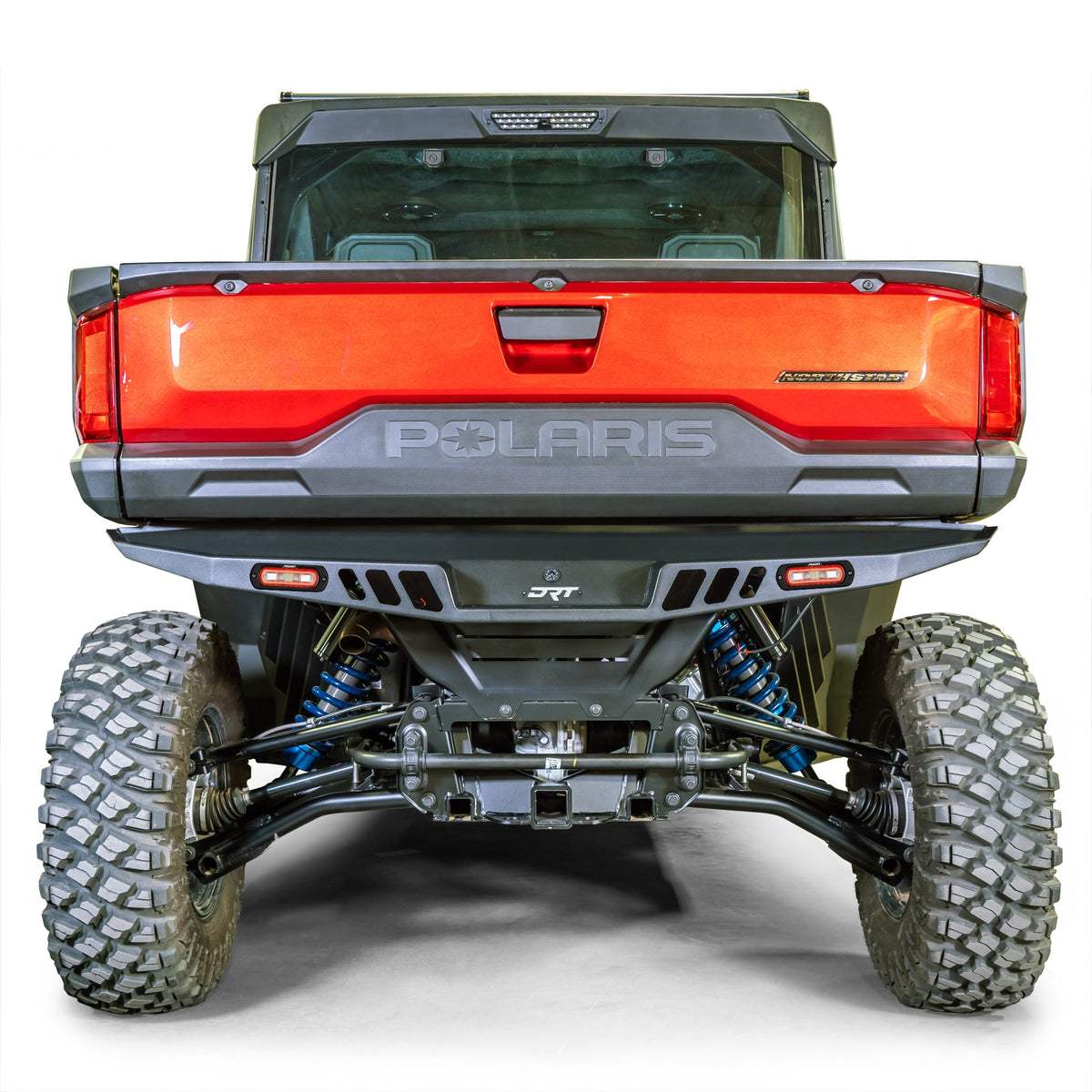 DRT Polaris Ranger XD 1500 2024+ Rear Bumper red lights on bumper turned on Front view