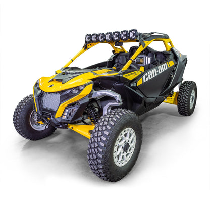 Adjustable light bar bracket for Maverick R cage thickness, black powder finish