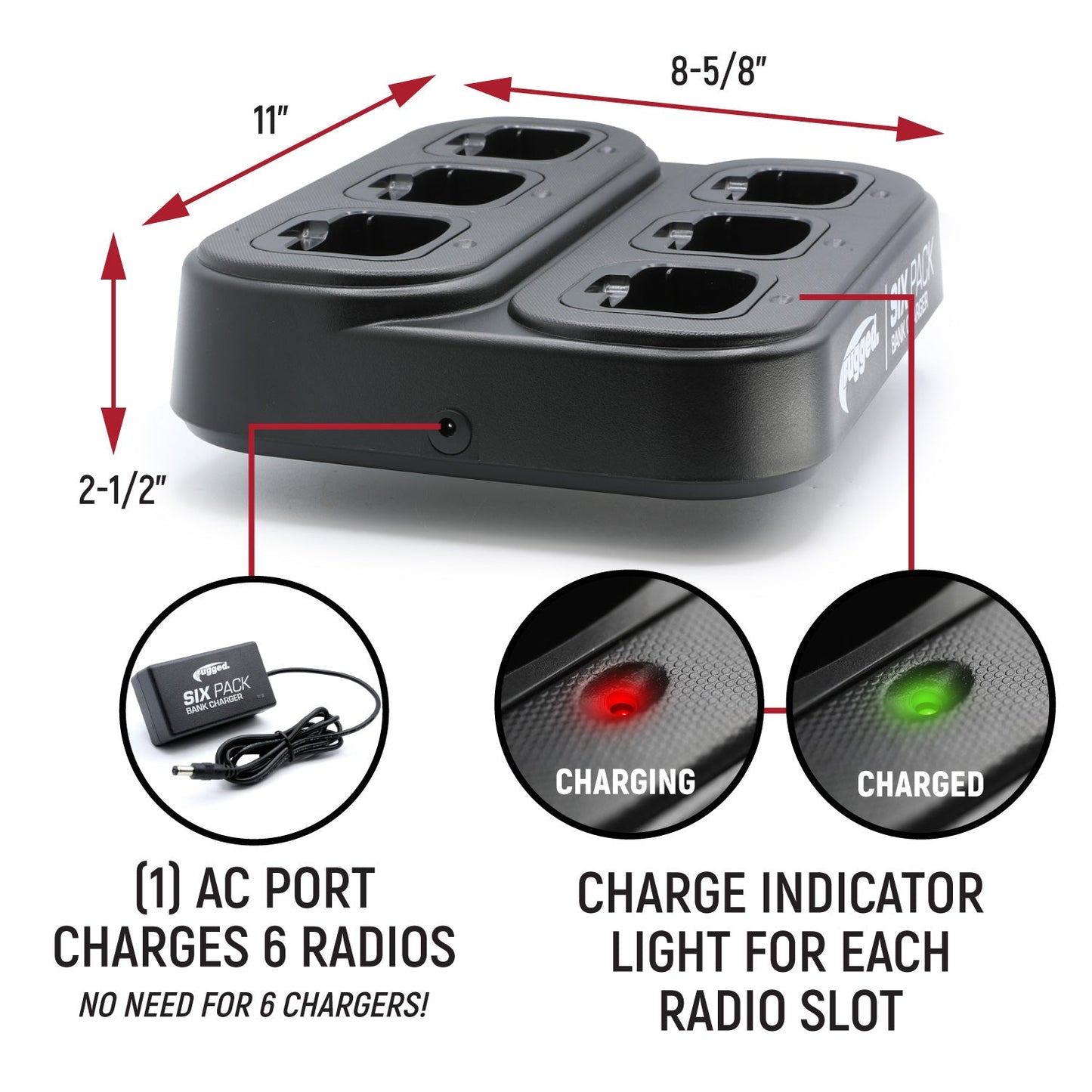 6-Pack Bank Charger for Handheld Radios - R1