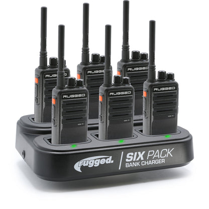 6 PACK - Choose Your Business Band Two Way Handheld Radio - RDH-X - Black