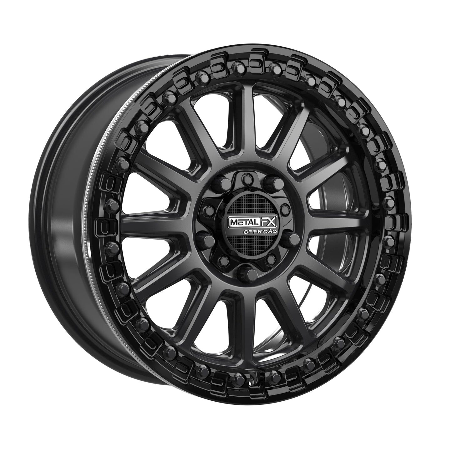 Rampage R Beadlock | Satin Black w/ Gloss Black Ring