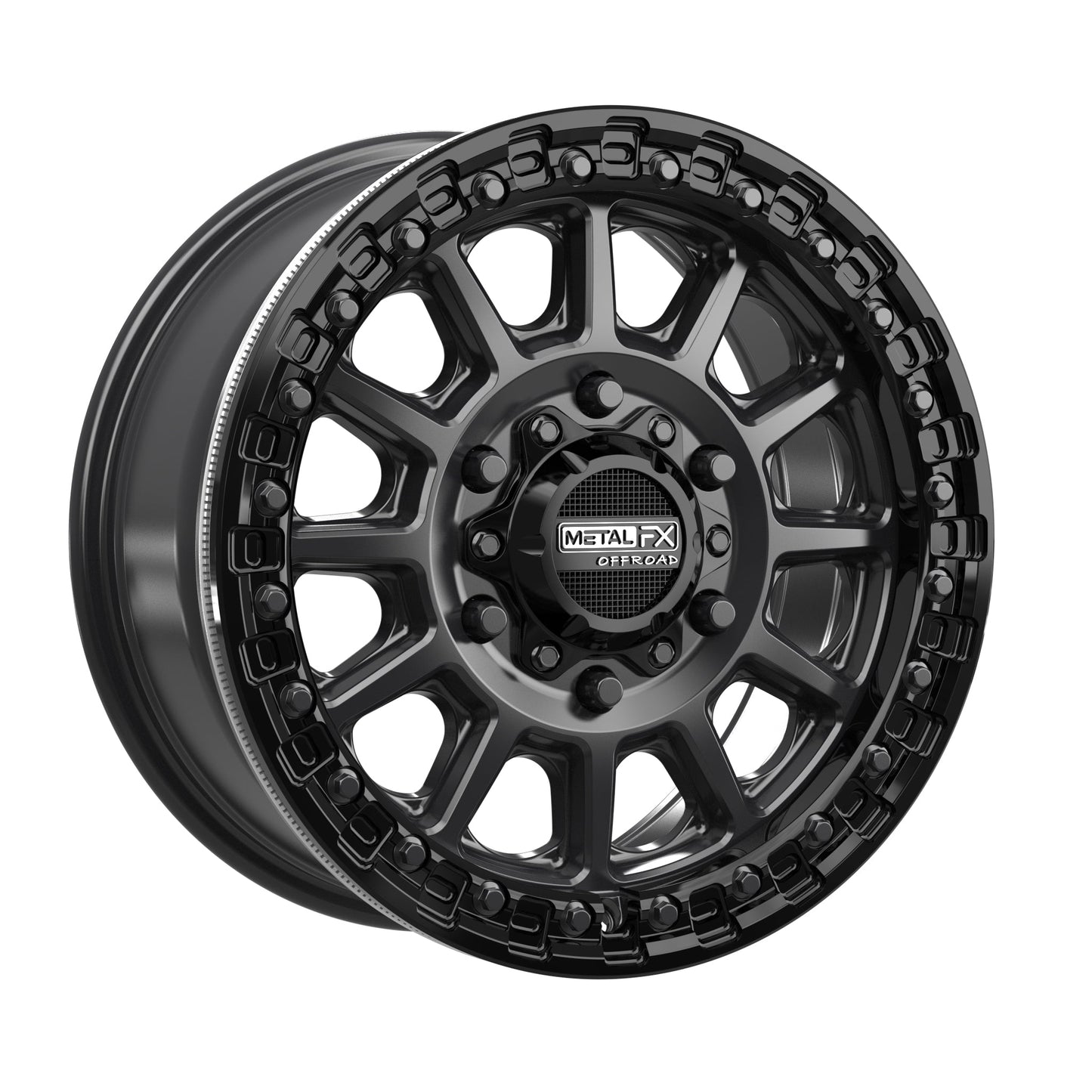 Rampage 6R Beadlock | Satin Black w/ Gloss Black Ring