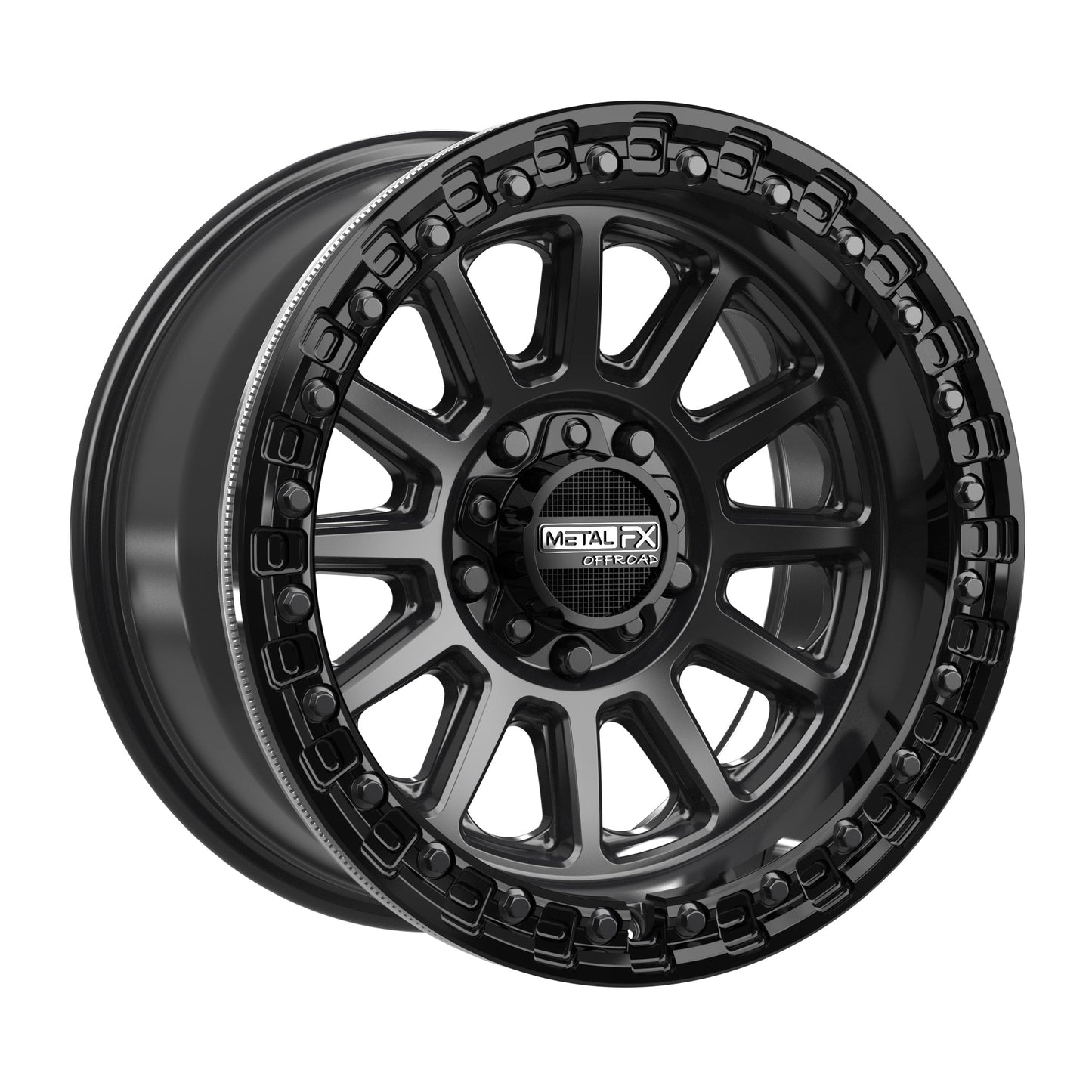 Rampage R Beadlock | Satin Black w/ Gloss Black Ring