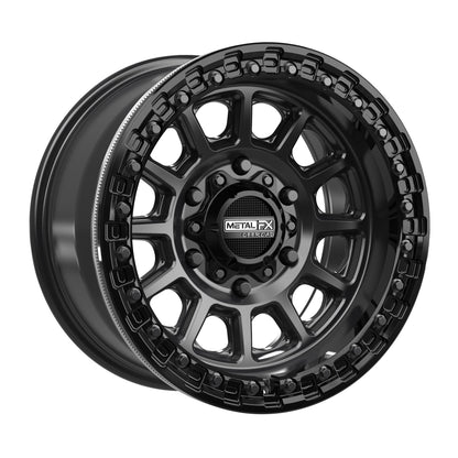 Rampage 6R Beadlock | Satin Black w/ Gloss Black Ring