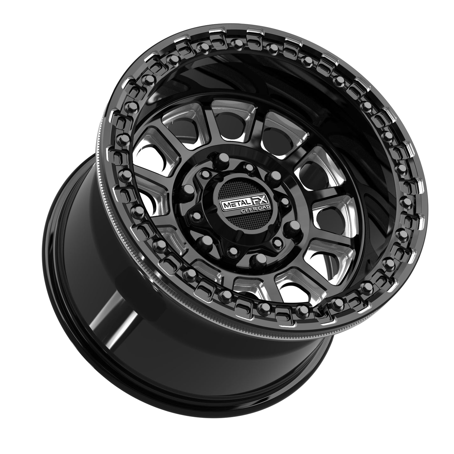 Rampage 6R Beadlock | Gloss Black Contrast Cut