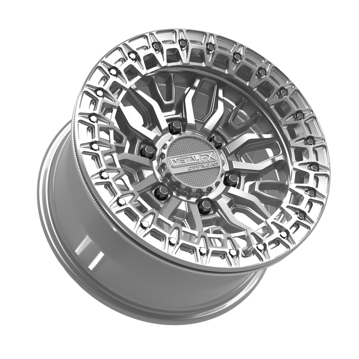 Mayhem 6R Beadlock | Gloss Silver Machined