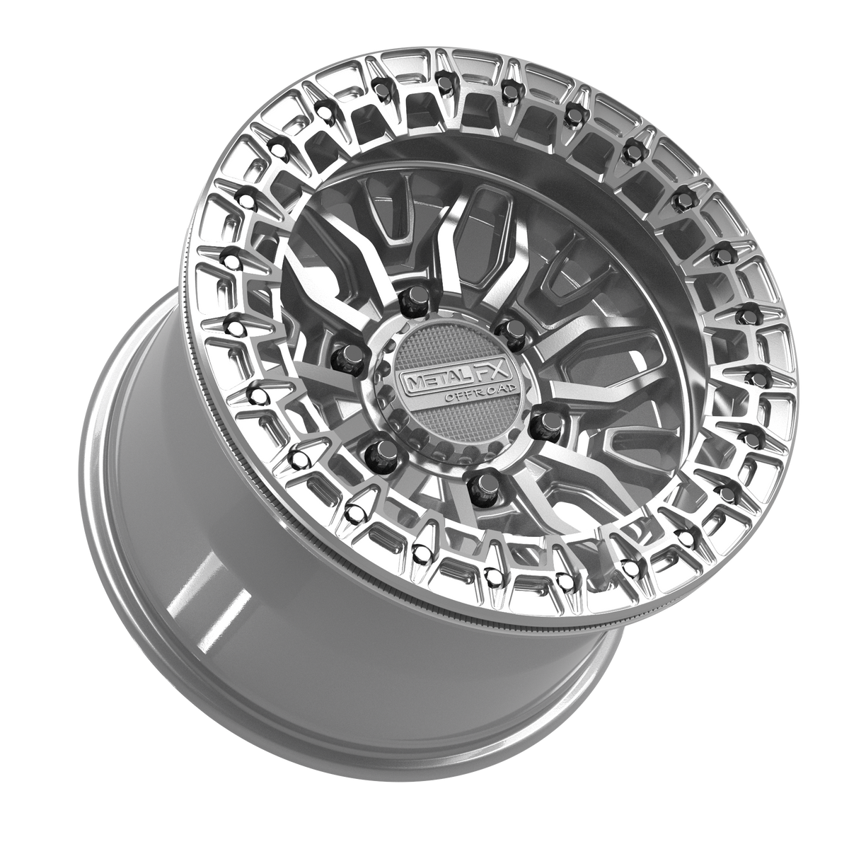 Mayhem 6R Beadlock | Gloss Silver Machined