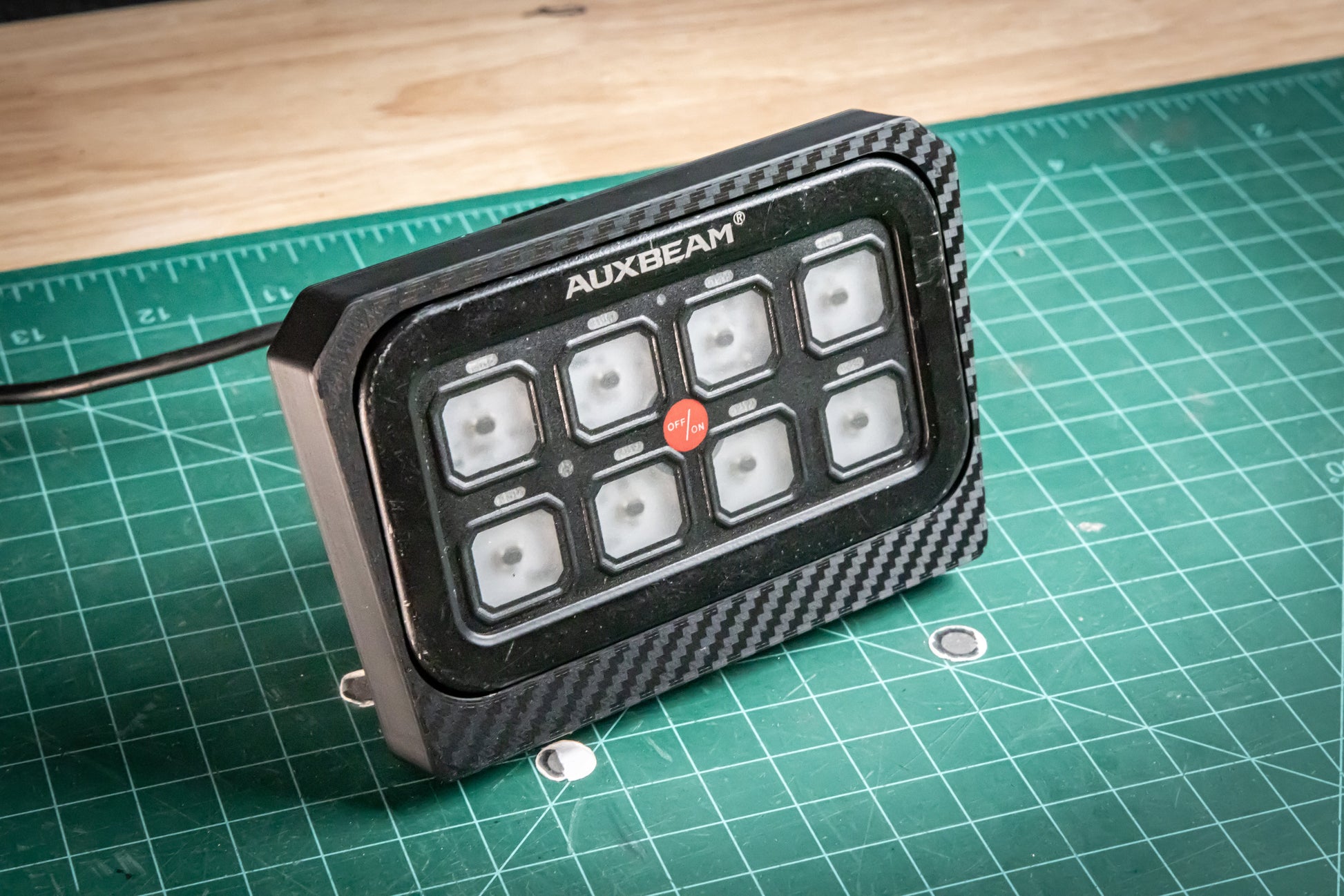 StayFlush Motorsports SFM MaverickR Auxbeam 8 Mount shown on a vehicle, highlighting durable mounting hardware for off-road lighting.