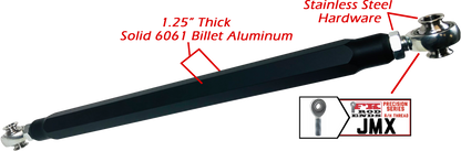 We utilize ONLY industry leading FK Brand Spherical bearings equipped with a cloth PTFE liner for durability on the high clearance lower rods and use FK brand JMX heims on the upper rods. There is no better joint to use on the planet. The Heims are spaced for your machine’s width so its bolt and go with little to no adjusting! Our rods are fully covered by a no hassle no BS warranty. If you damage a rod, we guarantee to replace it no questions asked, at all.