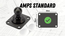 Universal tablet mount for vehicles by StayFlush Motorsports, featuring AMPS standard attachment and durable construction.