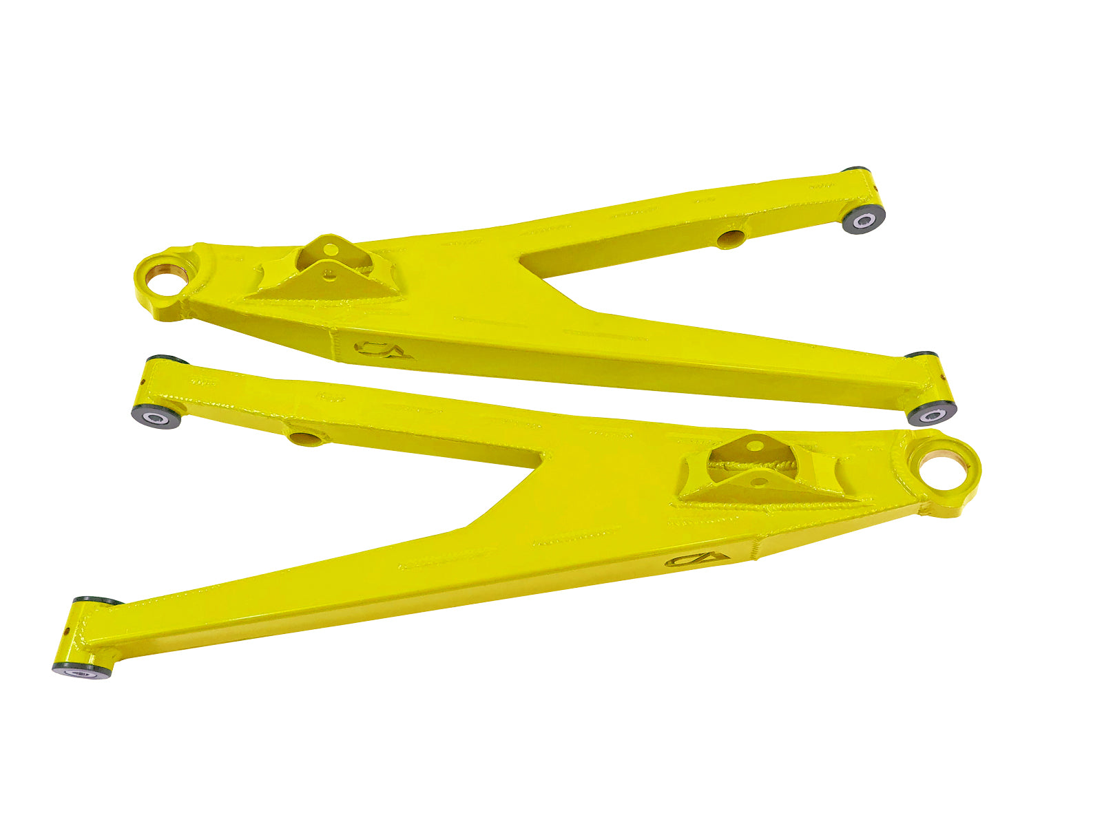 Can-Am Maverick X3 Upper Boxed Control Arms are laser cut from 4130 chromoly then CNC broke for quality and accuracy. Comes complete with 25% larger bushings installed to decrease wear and increase bushing life. Made with TIVAR® a high quality UHMW-PE material and is resistant to most all chemicals and conditions.