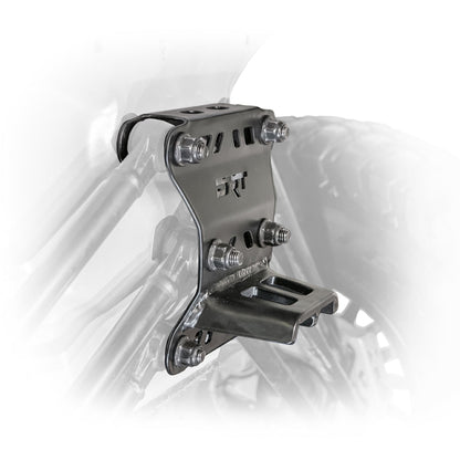 DRT Can Am Maverick X3 2017+ Dual Sheer Radius Rod Plate Front side view