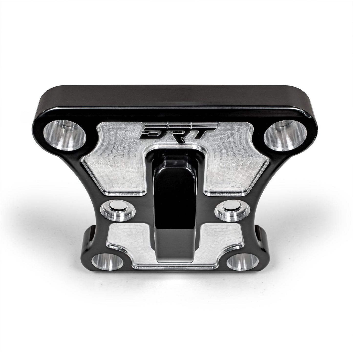 Black billet radius rod plate on Can‑Am Maverick X3 rear suspension upgrade Top view