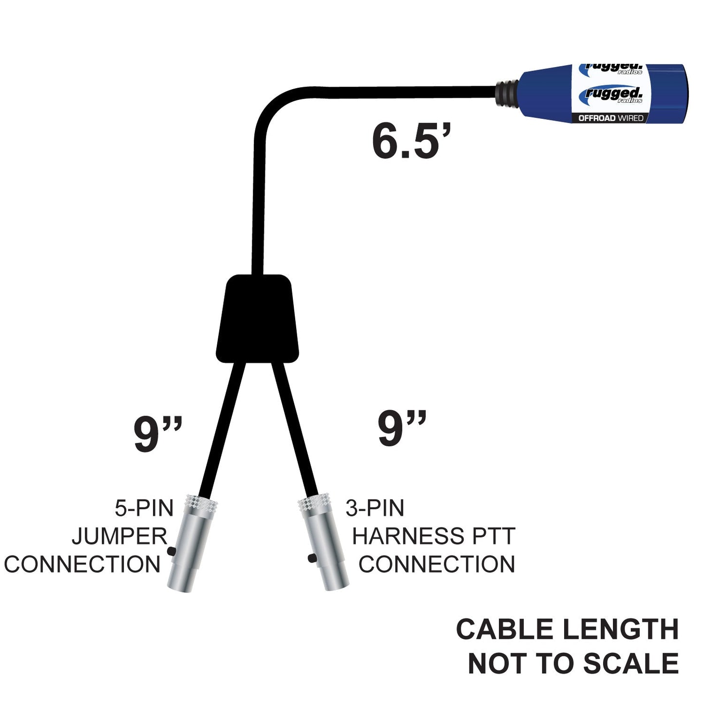 RUGGED Wired SPECIAL LENGTH Single Seat Car Harness without Radio Jumper