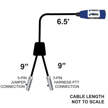 RUGGED Wired SPECIAL LENGTH Single Seat Car Harness without Radio Jumper