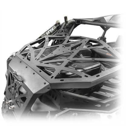 Heavy duty cargo rack for Maverick X3 2017+, secures gear and cooler in back bed