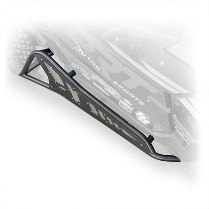 Angled view showing sleek black powder coat finish on tree kicker