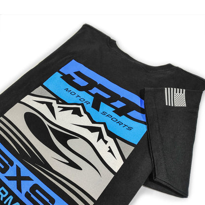 Detail of sleeve hem and seam construction on a classic motorsports shirt