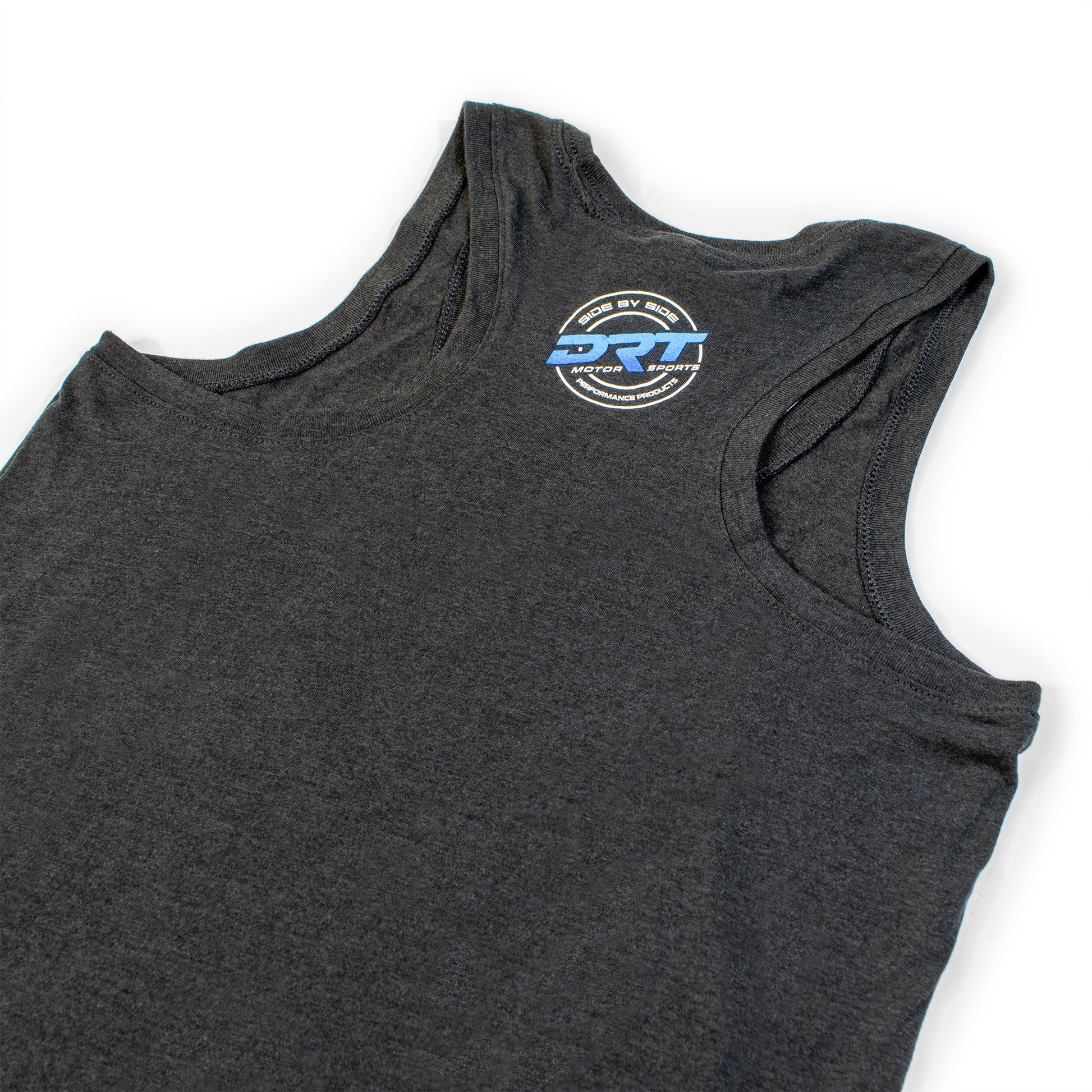 Flat lay of a vintage-style women's tank top from DRT Motorsports