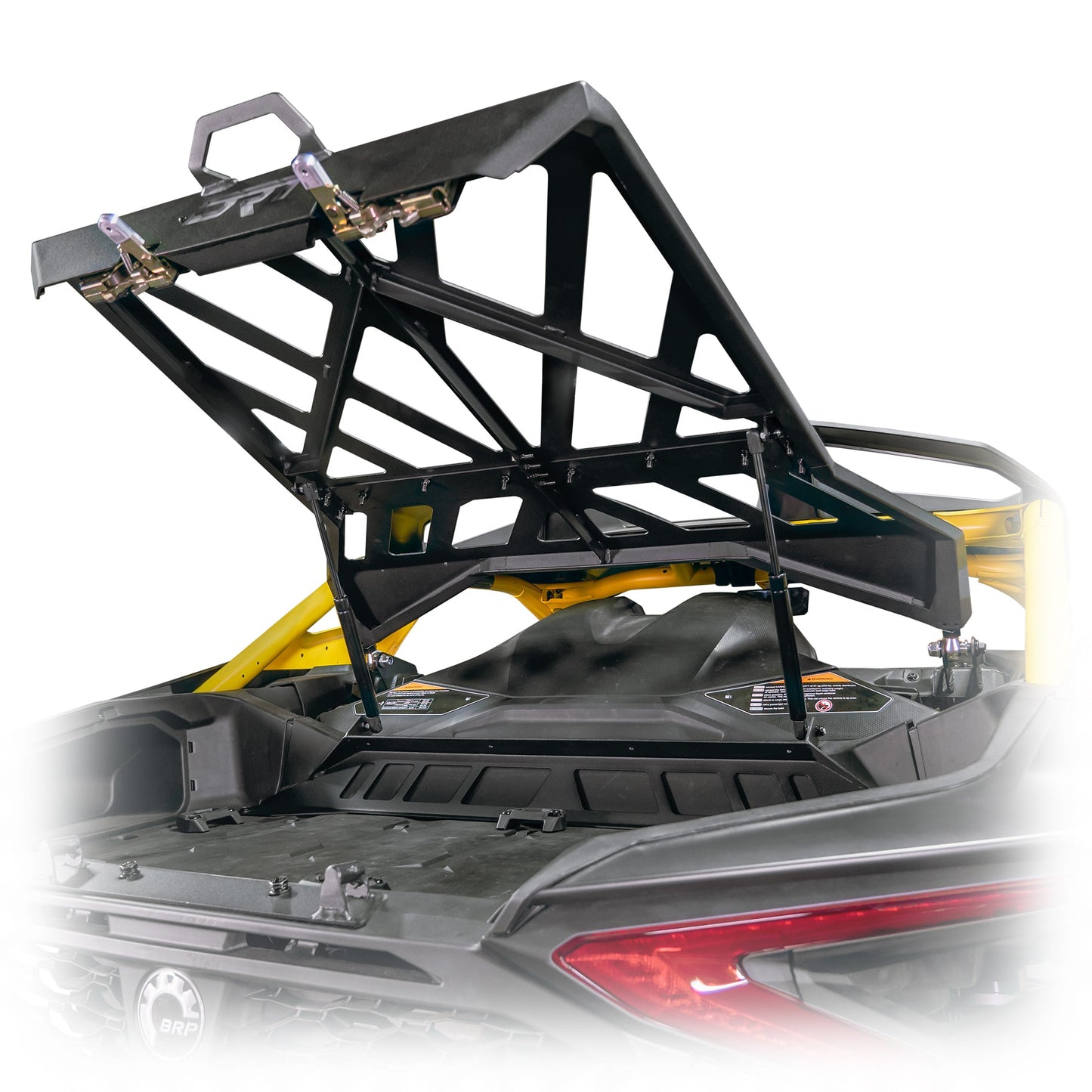 DRT Motorsports spare tire rack for Maverick R, durable construction and easy install