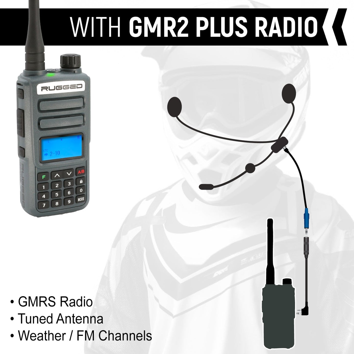 ENDURO Moto Kit -  Includes Helmet Kit and Compact Harness Cable - without Radio