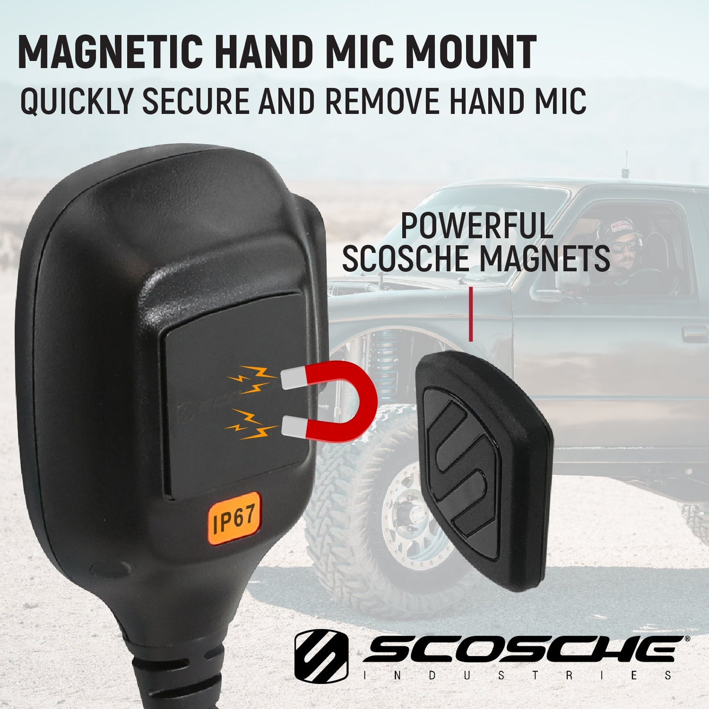 Hand Mic for G1 Mobile Radio with Scosche MagicMount
