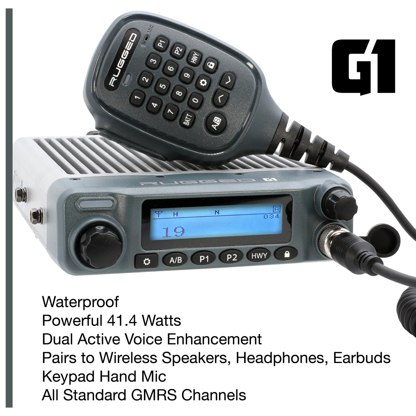 Toyota Tacoma 4Runner Sequoia Lexus Two-Way GMRS Mobile Radio Kit - G1 Waterproof