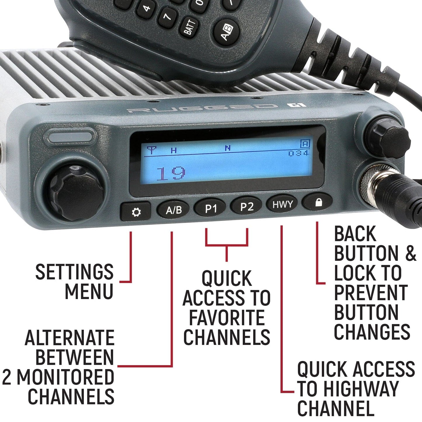 Radio Kit Plus - Rugged G1 GMRS Mobile Radio with External Speaker