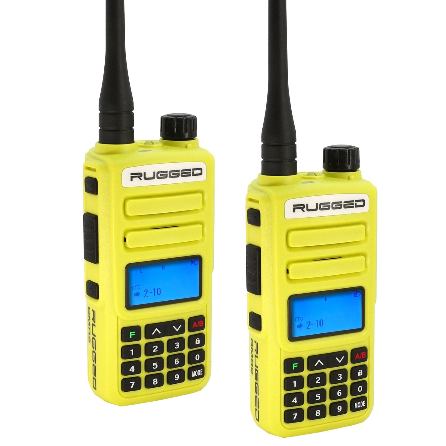 2 Pack - Rugged GMR2 PLUS - GMRS and FRS Two Way Handheld Radios - Safety Orange