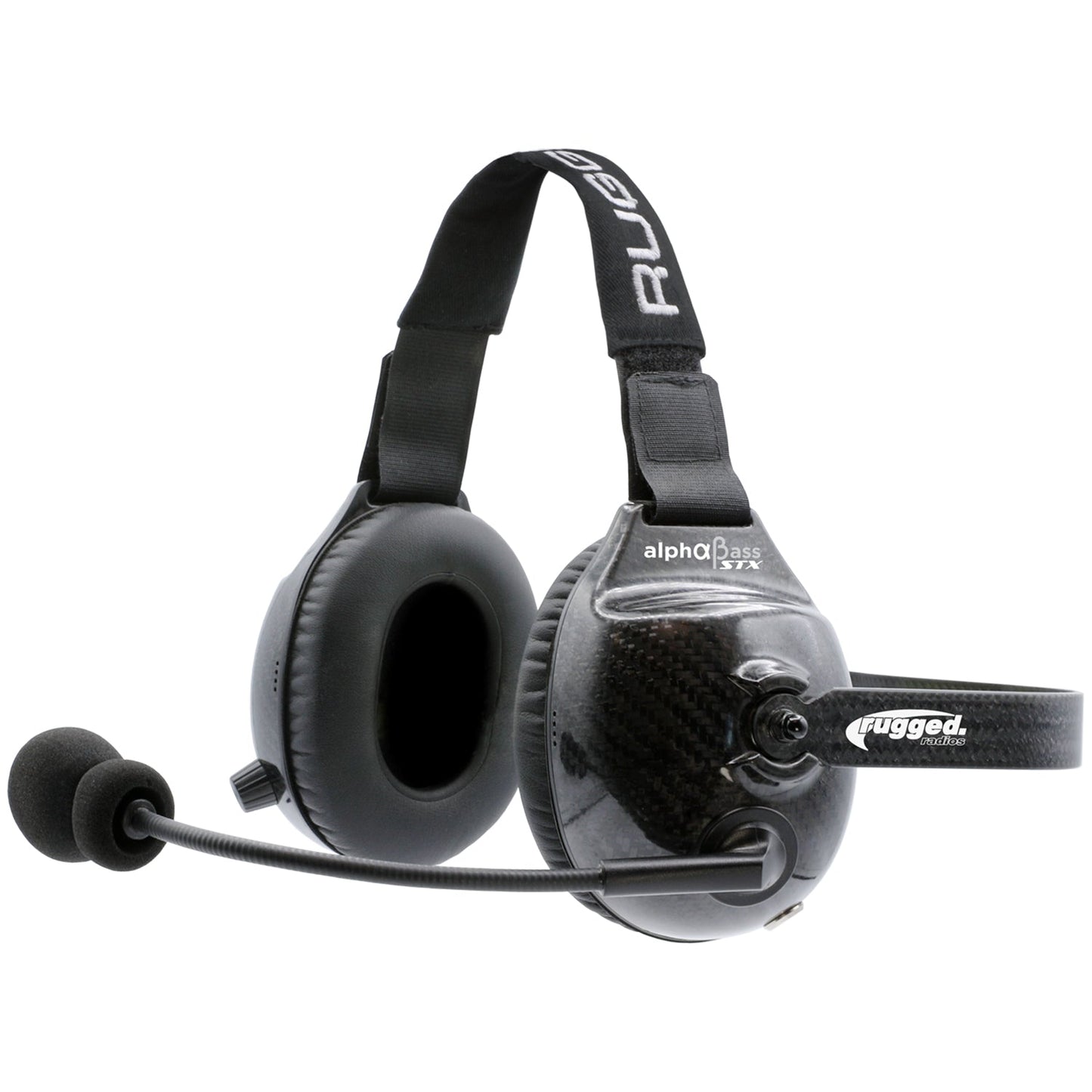 AlphaBass Carbon Fiber Stereo Headset with Bass Boost and Volume Control (OTH and BTH) - Behind The Head