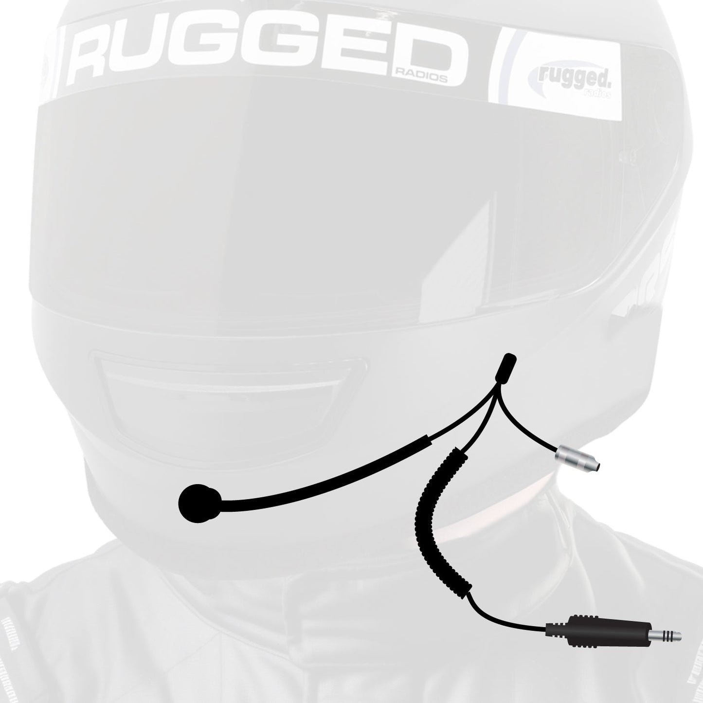 4C IMSA Wired Coil Cord Helmet Kit with Mic and 3.5mm Jack