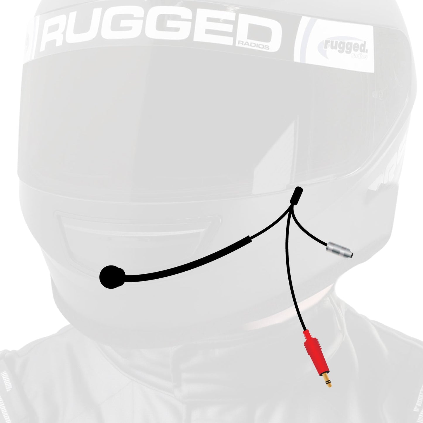 3C NASCAR Wired Straight Cord Helmet Kit with Mic and 3.5mm Jack