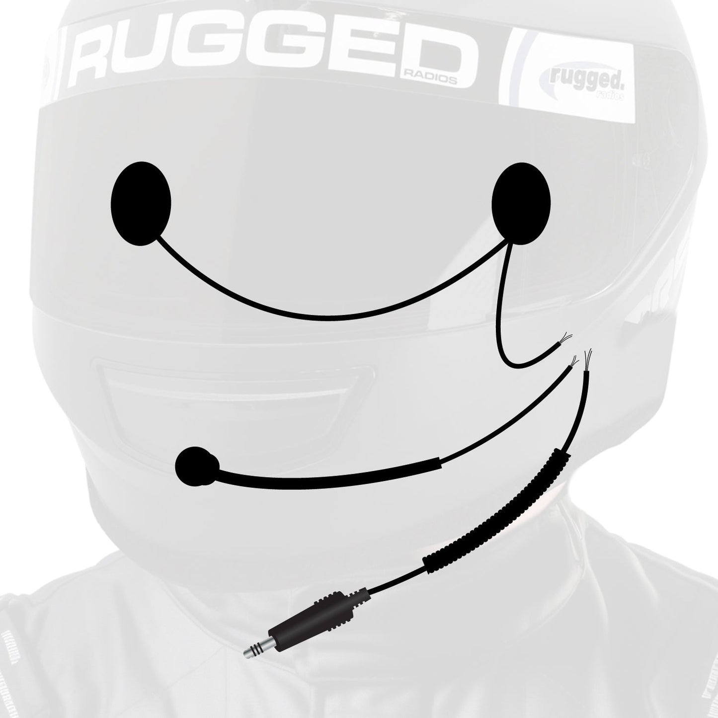 Peltor 4-Conductor Helmet Kits - Mic / 1/8  Ear Bud Jack / Straight