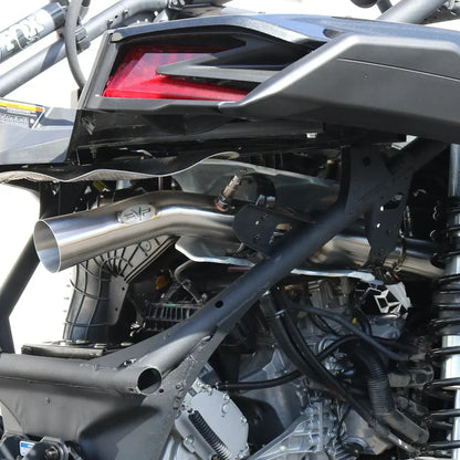 CAN AM MAVERICK X3 3" BAZOOKA RACE PIPE WITH BULLET MUFFLER EXHAUST