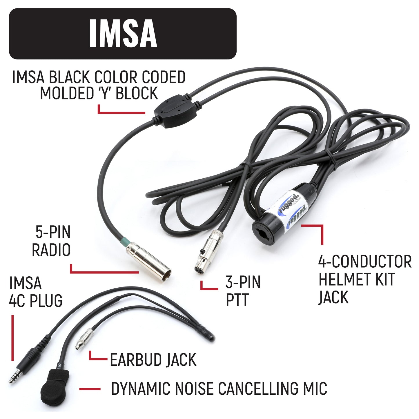 IMSA Driver Only Racing Communication Kit with R1 Radio