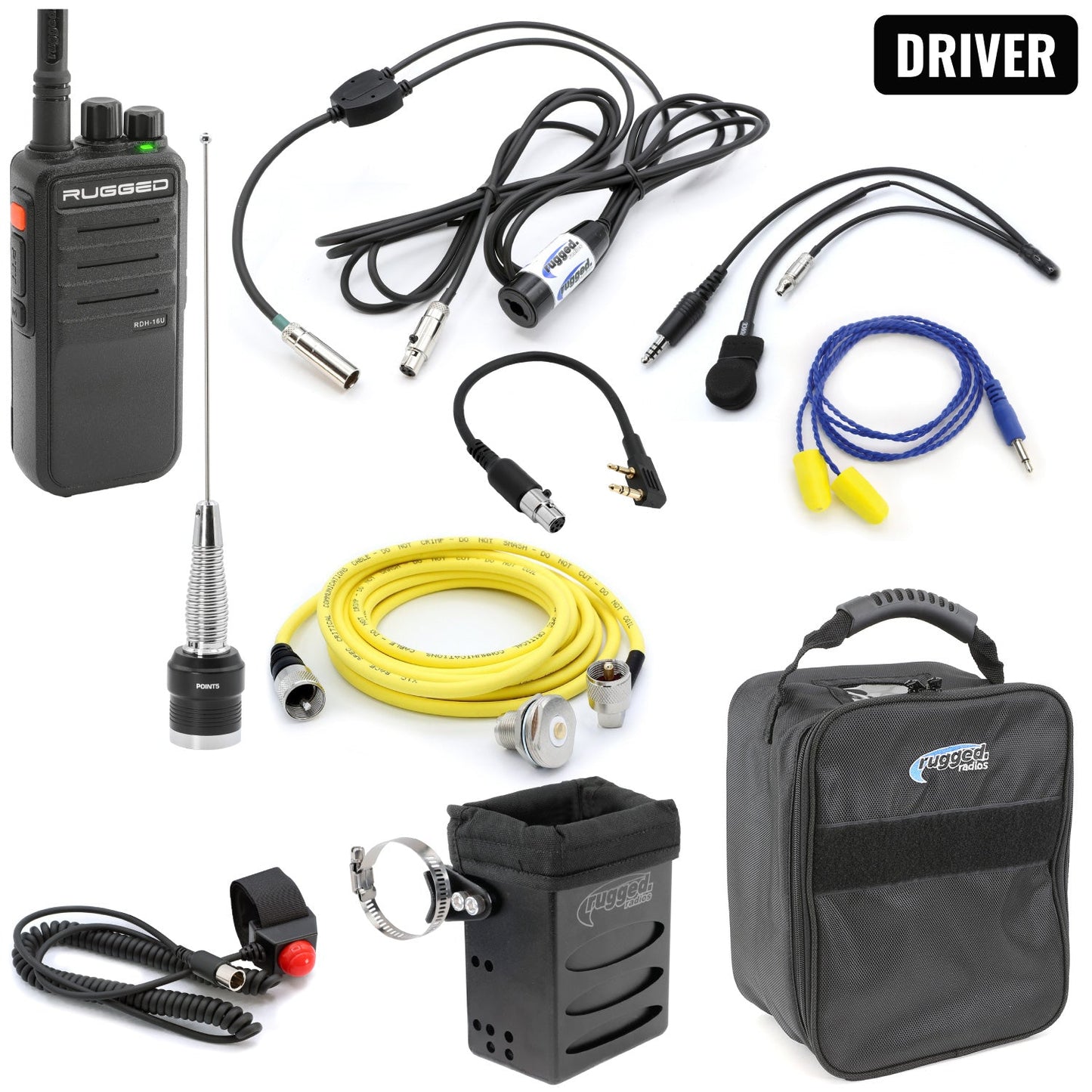 IMSA Driver Only Long Track Racing Communication Kit with RDH16 Radio