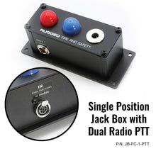 Jack Box Headset Stations for RRP800 Fire & Safety Intercoms - Single Position Jack Box with Dual PTT