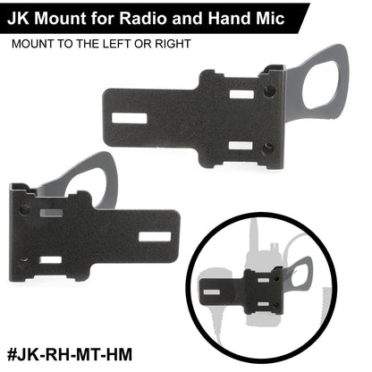 Handheld Radio Grab Bar Mount for Jeep JK JKU and JL - Fits R1 / V3 / GMR2 / GMR2 PLUS / RH-5R radios - JK - Radio-Only Mount