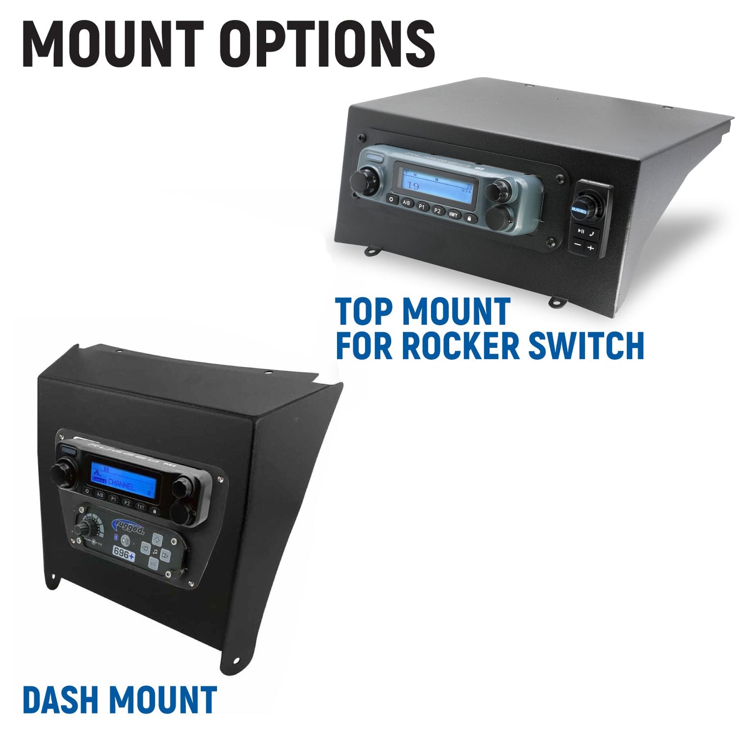 Kawasaki Teryx KRX Complete Communication Kit with Bluetooth Intercom and 2-Way Radio - STX Stereo Remote Head / G1 GMRS / Top Mount (for Remote Head)