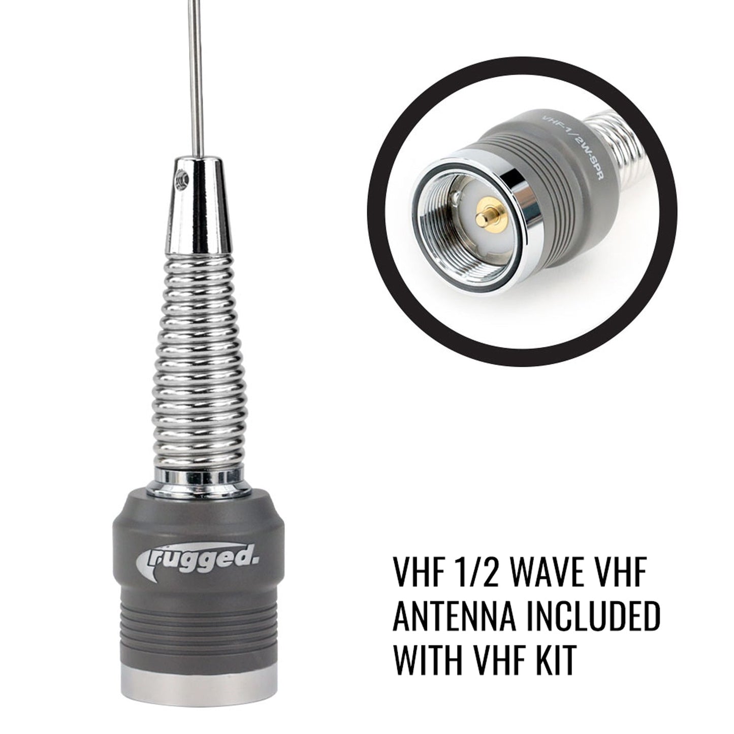 Long Track Antenna Upgrade Kit for Rugged V3 / RH5R Handheld Radio - VHF