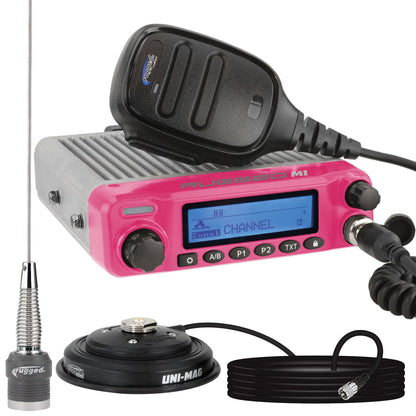 Radio Kit • Pink Rugged M1 RACE SERIES Waterproof Mobile Radio with Antenna • Digital and Analog