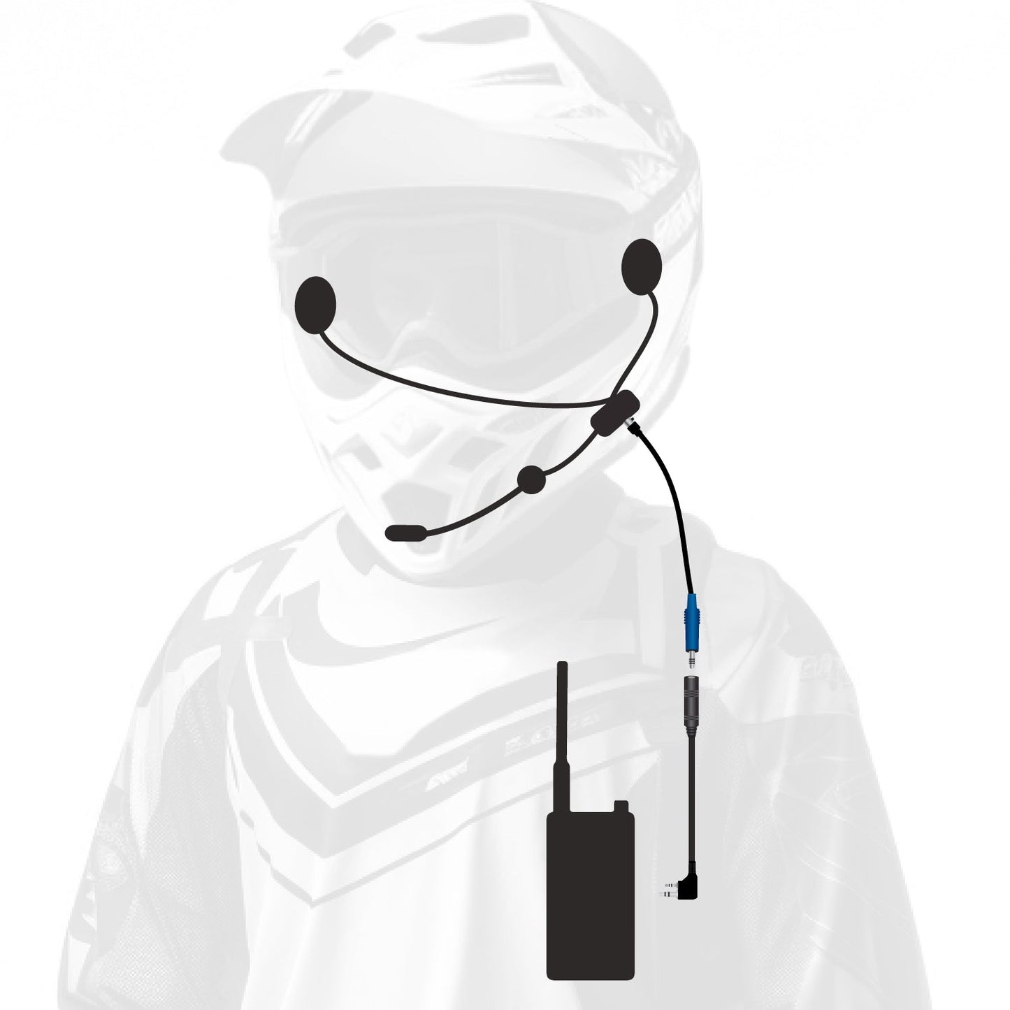 ENDURO Moto Kit -  Includes Helmet Kit and Compact Harness Cable - GMR2 PLUS